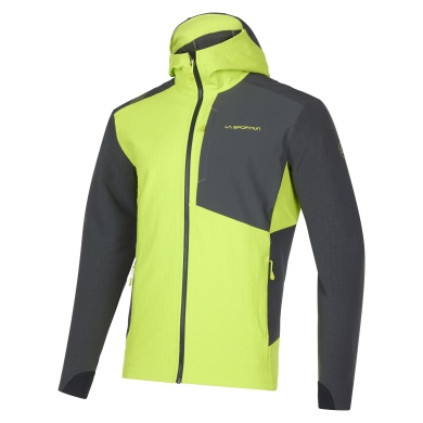 La Sportiva Hiking Jacket Descender Storm (odor-resistant and antibacterial treated) lime yellow/grey Men